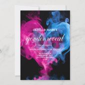 Roze en Blauw Rook Liefde Hart Geslacht Onthullen Kaart (Voorkant)