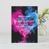 Roze en Blauw Rook Liefde Hart Geslacht Onthullen Kaart (Staand voorkant)