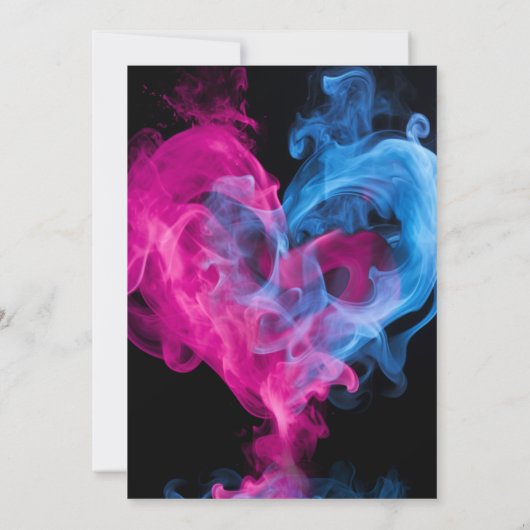 Roze en Blauw Rook Liefde Hart Geslacht Onthullen Kaart (Achterkant)