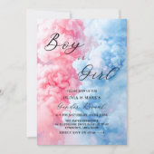 Roze en Blauw Rookjongen of Meisje Geslacht Onthul Kaart (Voorkant)