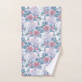 Roze en blauw Roos Patroon Bad Handdoek (Handdoek)