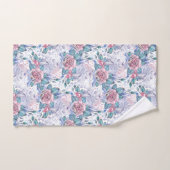 Roze en blauw Roos Patroon Bad Handdoek (Handdoek)