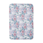 Roze en blauw Roos Patroon Badmat (Voorkant Verticaal)