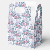 Roze en blauw Roos patroon Bedankdoosjes (Geopend)