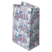 Roze en blauw Roos Patroon Klein Cadeauzakje (Achterkant Gekanteld)