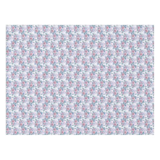 Roze en blauw Roos Patroon Tafelkleed (Voorkant (Horizontaal))
