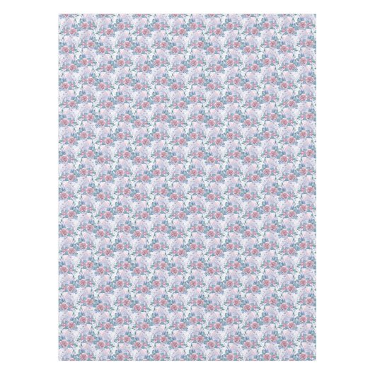 Roze en blauw Roos Patroon Tafelkleed (Voorkant)