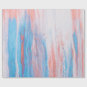 Roze en blauw schilderij cadeaupapier (Vlak)