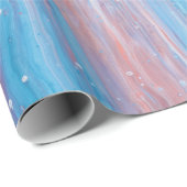 Roze en blauw schilderij cadeaupapier (Rol Hoek)