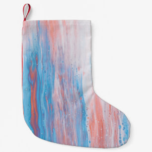 Roze en blauw schilderij kleine kerstsok
