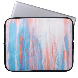 Roze en blauw schilderij laptop sleeve
