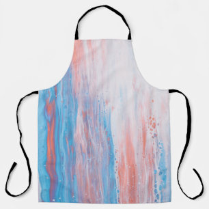 Roze en blauw schilderij schort