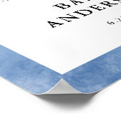 Roze en Blauw script Geslacht onthullen Welkom Poster (Hoek)