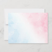 Roze en blauw script Hartelijk dank Kaart (Achterkant)