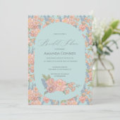 Roze en blauw shabby chic Vrijgezellenfeest Kaart (Staand voorkant)