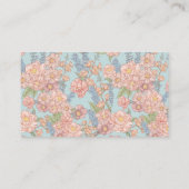 Roze en blauw shabby chique bloemen Baby shower Informatiekaartje (Achterkant)
