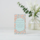 Roze en blauw shabby chique bloemen Baby shower Informatiekaartje (Staand voorkant)