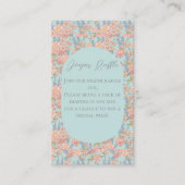 Roze en blauw shabby chique bloemen Baby shower Informatiekaartje (Voorkant)