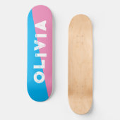 Roze en blauw skateboard retro split (Voorkant)
