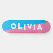 Roze en blauw skateboard retro split (Horizontaal)