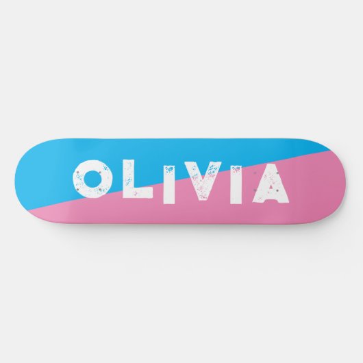 Roze en blauw skateboard retro split (Horizontaal)