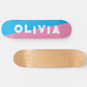 Roze en blauw skateboard retro split (Horizontaal)