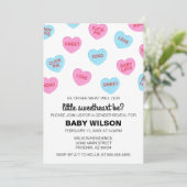 Roze en Blauw Snoep Harten Valentijn Gender Reveal Kaart (Staand voorkant)