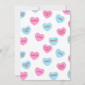 Roze en Blauw Snoep Harten Valentijn Gender Reveal Kaart (Achterkant)