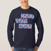 Roze en Blauw Split Doodle Patroon T-shirt (Voorkant)