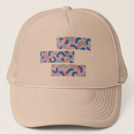 Roze en Blauw Split Doodle Patroon Trucker Pet