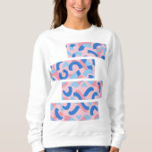 Roze en Blauw Split Doodle Patroon Trui (Voorkant)