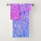 Roze en blauw sprankelende glitter bad handdoek (Insitu)