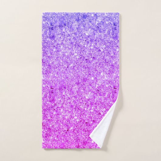 Roze en blauw sprankelende glitter bad handdoek (Handdoek)