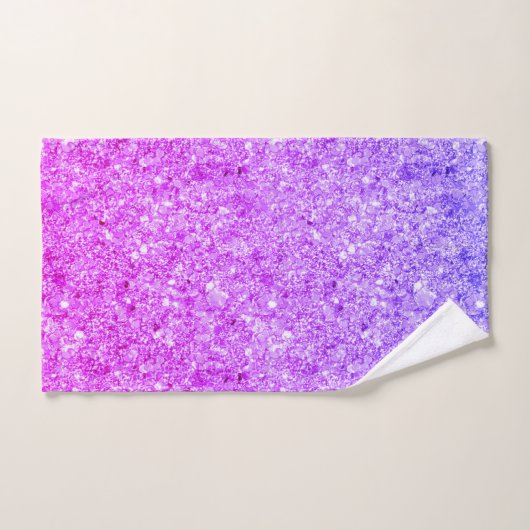 Roze en blauw sprankelende glitter bad handdoek (Handdoek)