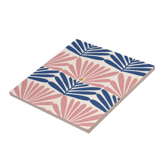 roze en blauw tegeltje (Zijkant)