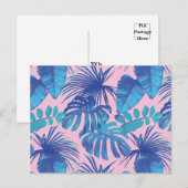 Roze en Blauw Tropisch Ontwerp Briefkaart (Voorkant / Achterkant)