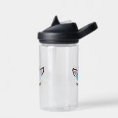 Roze en blauw Unicorn Gepersonaliseerd Waterfles (Links)