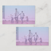 roze en blauw verloopeffect visitekaartje (Voorkant / Achterkant)