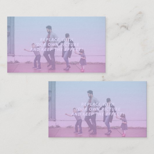 roze en blauw verloopeffect visitekaartje (Voorkant / Achterkant)