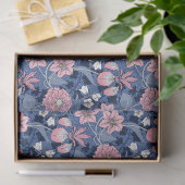 Roze en Blauw Victoriaans Bloemen Decoupage Tissuepapier (Geschenk)