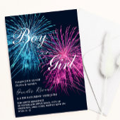 Roze en Blauw Vuurwerk Firecracker Gender Reveal Kaart