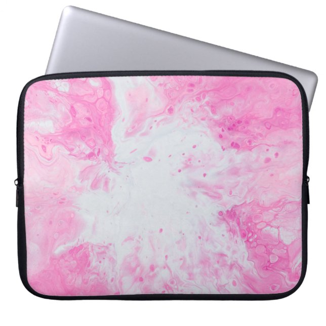 Roze en blauw wateroppervlak laptop sleeve (Voorkant)