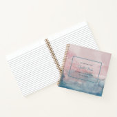 Roze en Blauw Waterverf Bruiloft Gastenboek Notitieboek (Binnen)