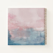 Roze en Blauw Waterverf Bruiloft Gastenboek Notitieboek (Achterkant)