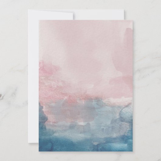 Roze en Blauw waterverf Gelofte Vernieuwing Kaart (Achterkant)