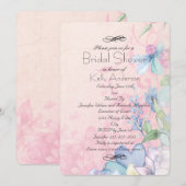 Roze en Blauw Wildbloemen Vrijgezellenfeest Kaart (Voorkant / Achterkant)