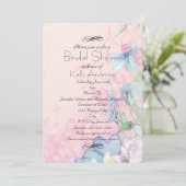 Roze en Blauw Wildbloemen Vrijgezellenfeest Kaart (Staand voorkant)