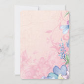 Roze en Blauw Wildbloemen Vrijgezellenfeest Kaart (Achterkant)