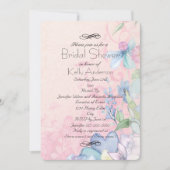 Roze en Blauw Wildbloemen Vrijgezellenfeest Kaart (Voorkant)