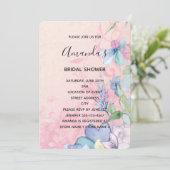  Roze en Blauw Wildbloemen Vrijgezellenfeest Kaart (Staand voorkant)